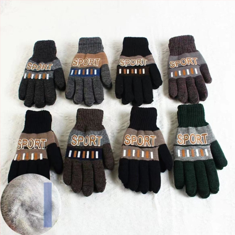 Ziemas biezi jāšanas dubultie cimdi ar flīsa oderi vilnas cimdi vairumtirdzniecības cimdi silti, auksti, silti, ar flīsa oderi