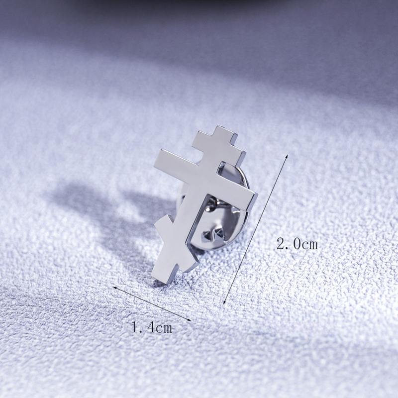 Vintage roostevabast terasest ristpross, moodne tipptasemel ülikonnanõela aksessuaar, meeste ülikonnamärk, trendikas retro