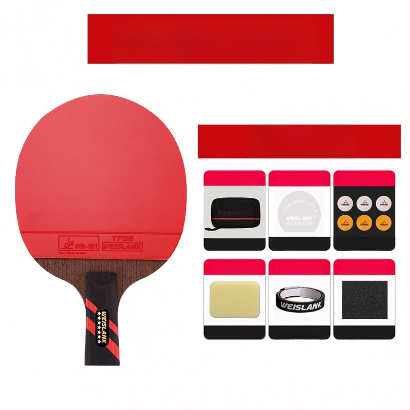 Profesionalios varžybų klasės 9 žvaigždučių 7 žvaigždučių anglies pluošto stalo teniso raketė su trumpa rankena, tiesia rankena, horizontali raketė su ilga rankena, didelio elastingumo ir klampumo