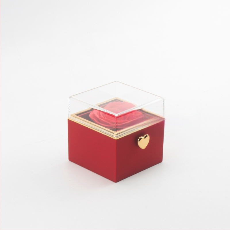 Vienkārša, viegla, grezna, automātiski rotējoša mūžīgās rozes gredzena kaklarota, dāvanu kastīte Valentīndienai, izsmalcināta kaklarota, dāvanu kastīte, dāvanu maisiņš