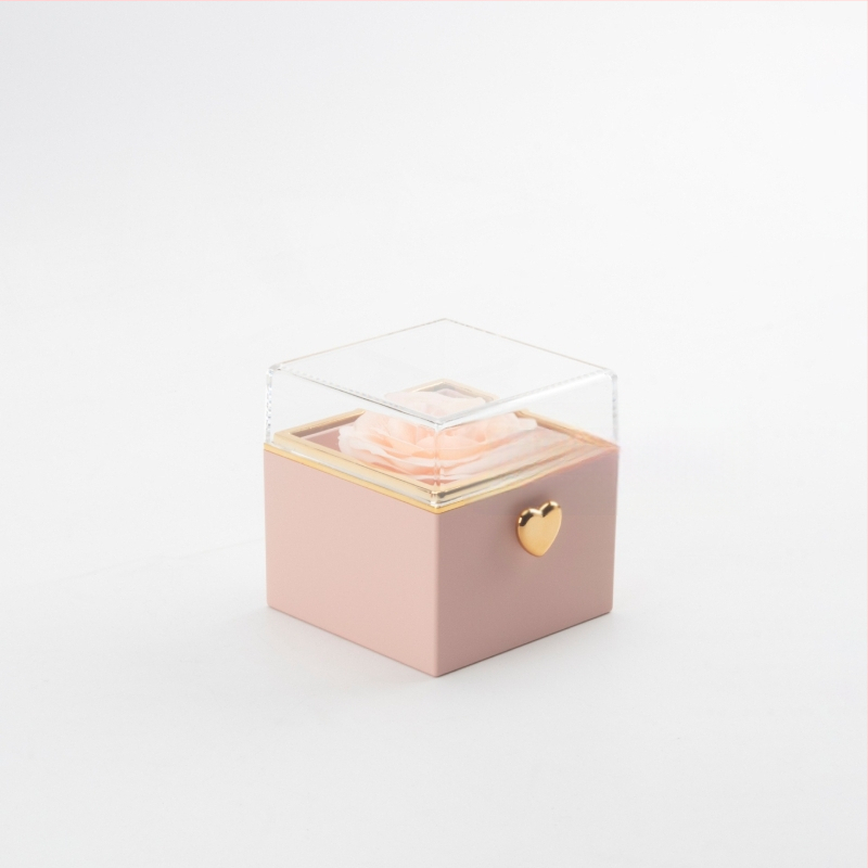 Vienkārša, viegla, grezna, automātiski rotējoša mūžīgās rozes gredzena kaklarota, dāvanu kastīte Valentīndienai, izsmalcināta kaklarota, dāvanu kastīte, dāvanu maisiņš