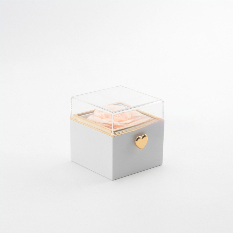 Vienkārša, viegla, grezna, automātiski rotējoša mūžīgās rozes gredzena kaklarota, dāvanu kastīte Valentīndienai, izsmalcināta kaklarota, dāvanu kastīte, dāvanu maisiņš