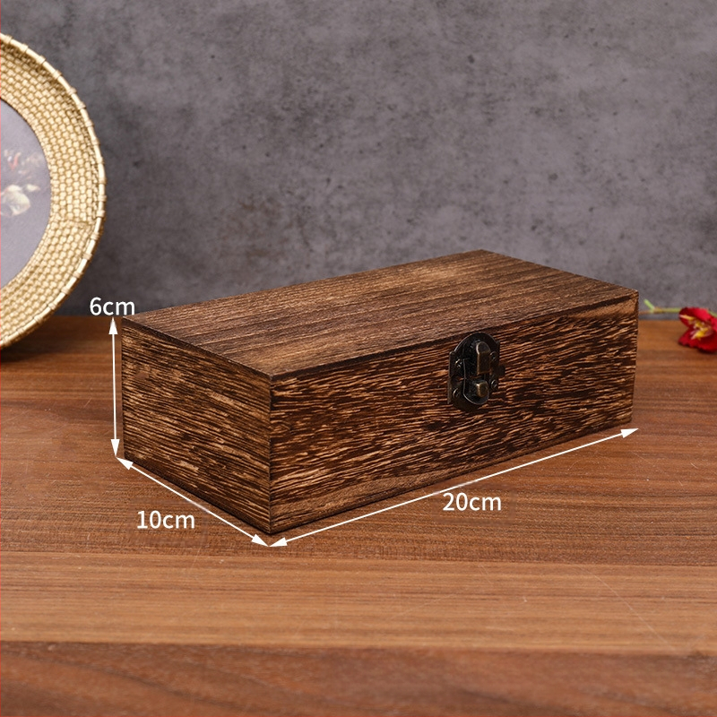 Naujo stiliaus Tung medienos stačiakampė medinė laikymo dėžutė, retro medinė dėžutė, dovanų pakavimo dėžutė, atverčiama medinė dėžutė, apdirbimas