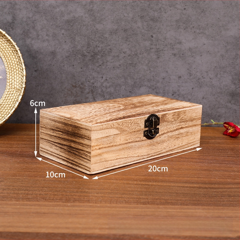 Naujo stiliaus Tung medienos stačiakampė medinė laikymo dėžutė, retro medinė dėžutė, dovanų pakavimo dėžutė, atverčiama medinė dėžutė, apdirbimas