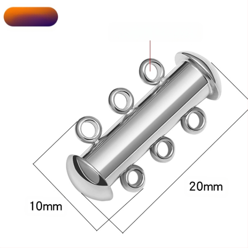 Roostevabast terasest ühendus kaherealine fikseeritud pandlaga risti äärega kaherealine käevõru pandlaga magnetilise pandlaga pärlkaelakee ühendus fikseeritud pandlaga