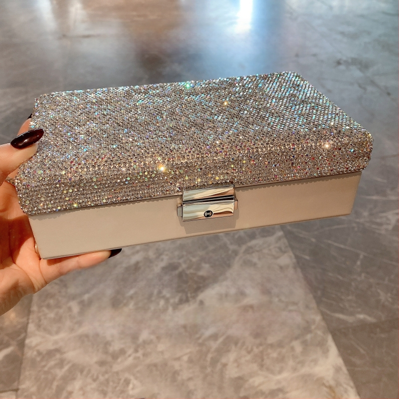 Kerge luksuslik ruudukujuline ehtekarp, kõrge värviväärtus, suure mahutavusega multifunktsionaalne sõrmuste kõrvarõngaste kaelakee hoiukarp, trendikas Euroopa ja Ameerika väliskaubandus