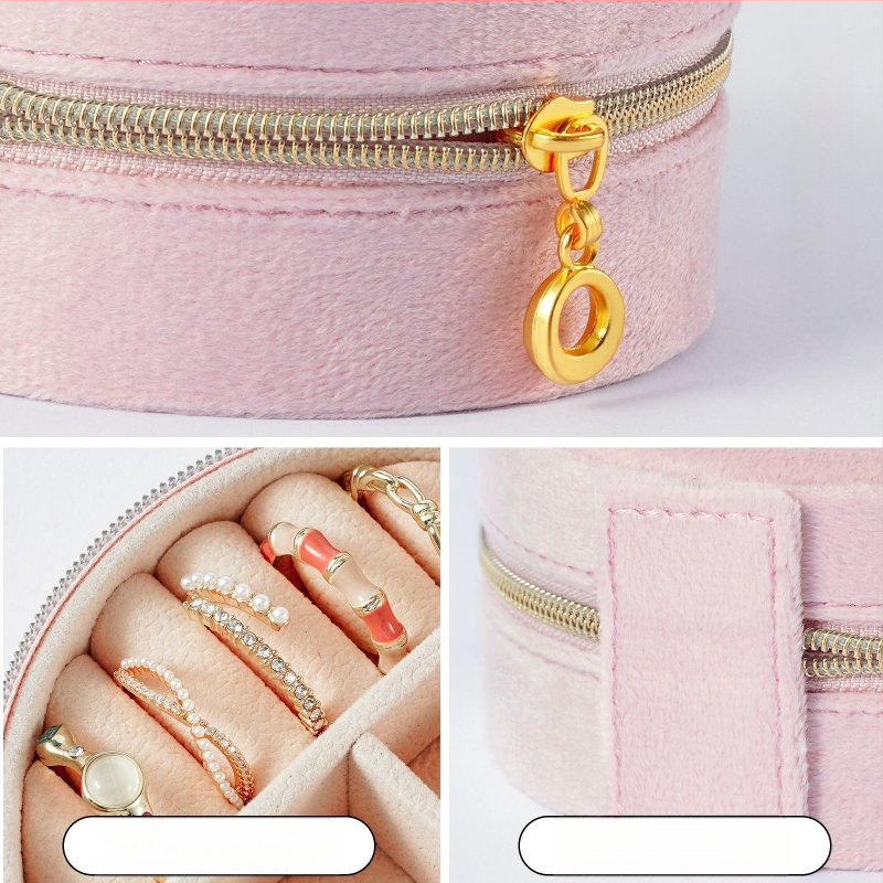 Piiriülene otsetarne sametist ehete hoiukarp reisimiseks kaasaskantav ehtekarp kõrvarõngaste kaelakee sõrmuse ehtekarp