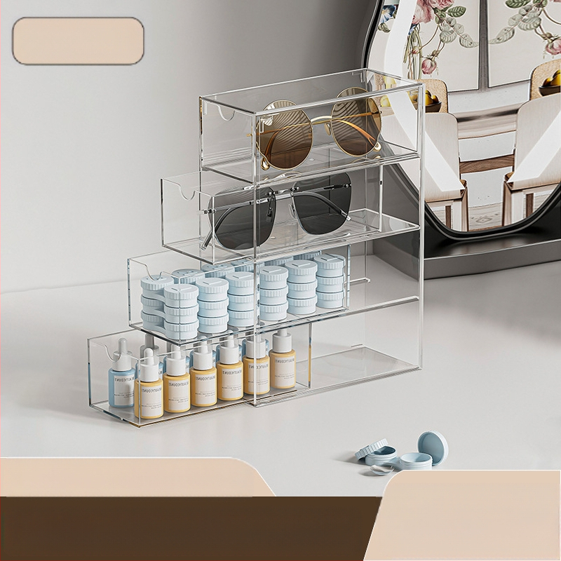Z1032 Piiriülene prillide hoiukast Akrüülist mitmekihiline lauaarvuti sahtlitüüpi päikeseprillide vitriinkapp Tolmukindel hoiuriiul