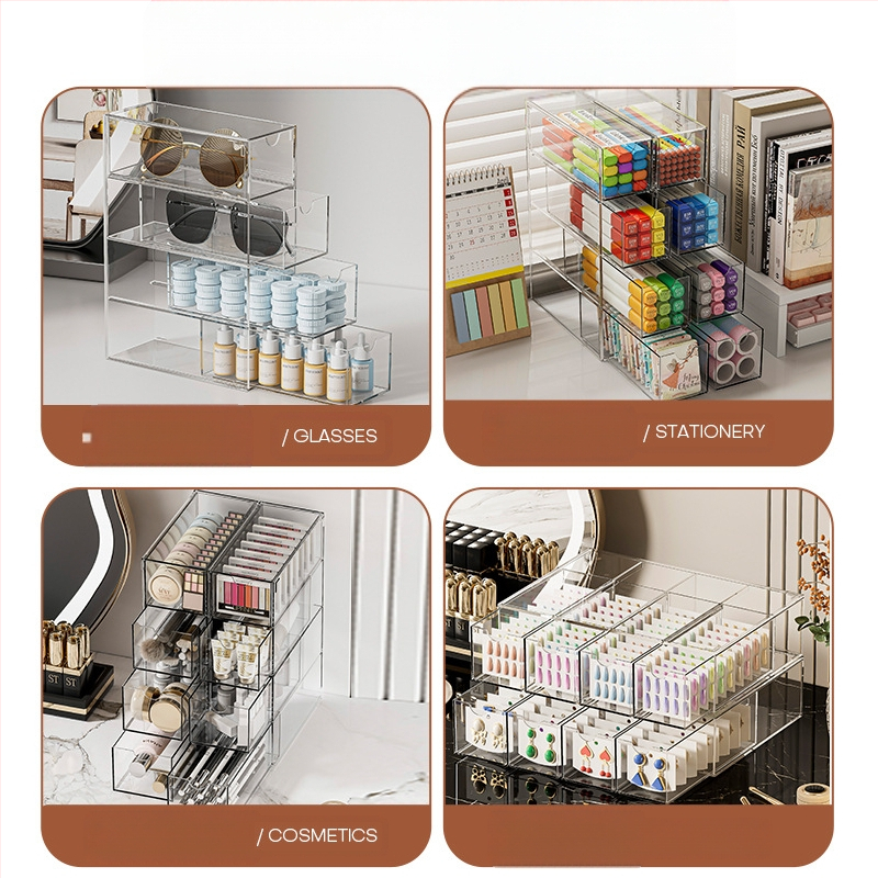 Z1032 Piiriülene prillide hoiukast Akrüülist mitmekihiline lauaarvuti sahtlitüüpi päikeseprillide vitriinkapp Tolmukindel hoiuriiul