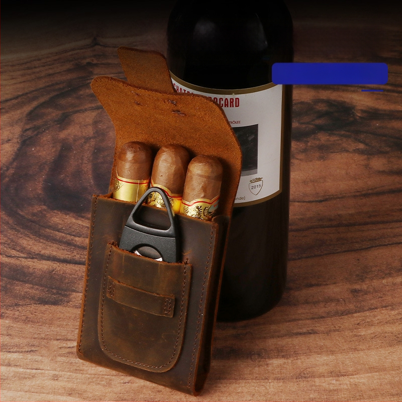 Jiteng jauna ādas cigāru soma Crazy Horse 3 iepakojumu cigāru uzglabāšanas ādas maciņš ūdensnecaurlaidīgs cigāru ādas maciņš rūpnīcas vairumtirdzniecība