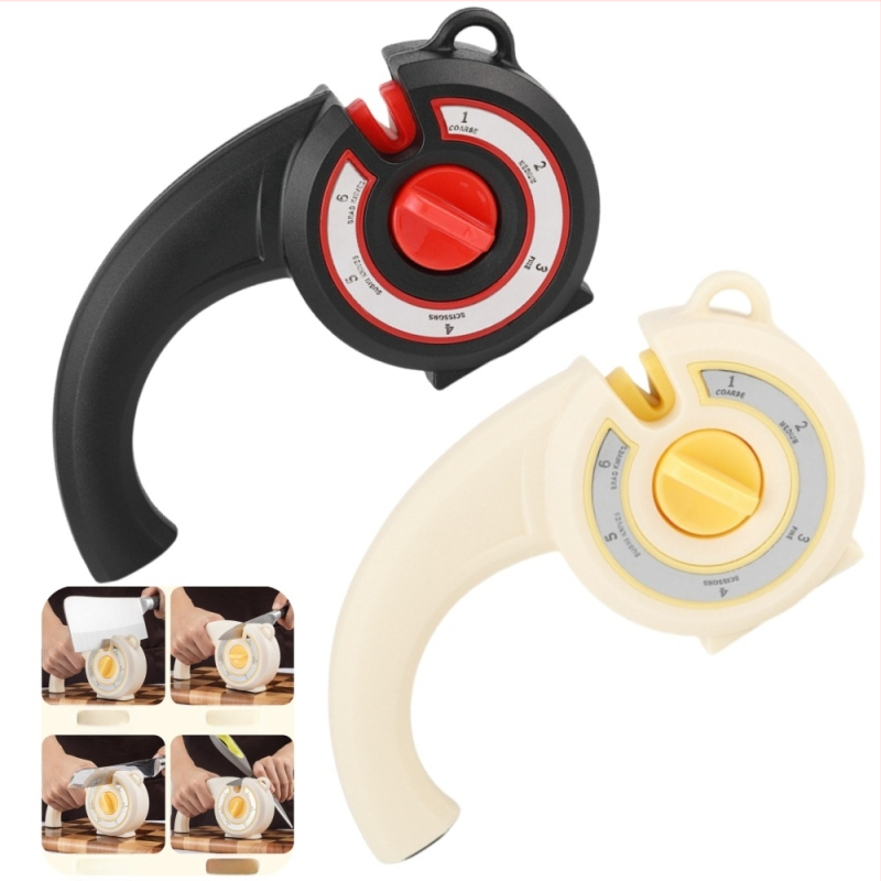 Kuus-ühes multifunktsionaalne noateritaja majapidamisköögi käärid kööginoa teritamiseks kivist noateritaja