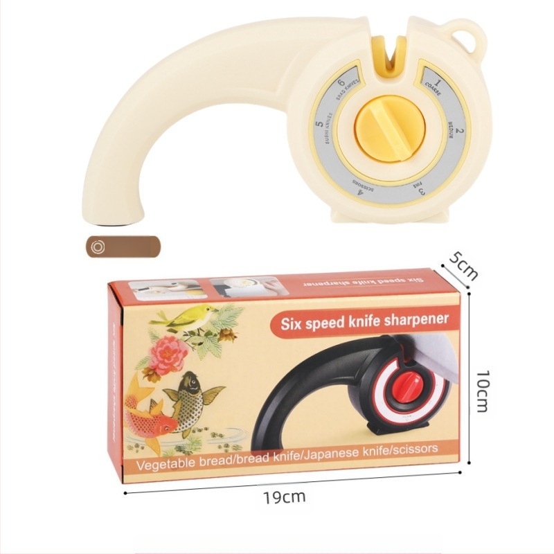 Kuus-ühes multifunktsionaalne noateritaja majapidamisköögi käärid kööginoa teritamiseks kivist noateritaja