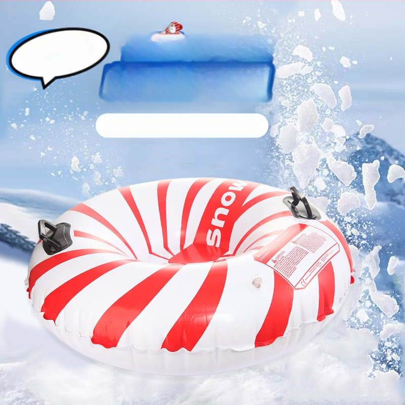 Sandėlyje didmeninė prekyba sutirštintais aplinkos apsaugos PVC lauko apvaliais pripučiamais slidinėjimo žiedais vaikams, žiemos sprogimo slidinėjimo žaislais