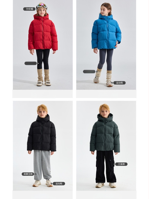 Dječja perjana jakna s pamučnom podstavom za dječake, zadebljana jakna za djevojčice, srednje duga jakna s pamučnom podstavom za bebe, zimska odjeća s kapuljačom, odjeća za kruh za vanjsku trgovinu