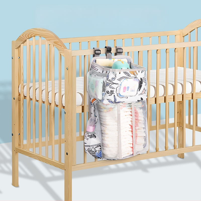 Kaasaskantav beebivoodi riputuskott, multifunktsionaalne beebivoodi hoiukott, suure mahutavusega riputuskott, voodi esiosa hoiustuskott