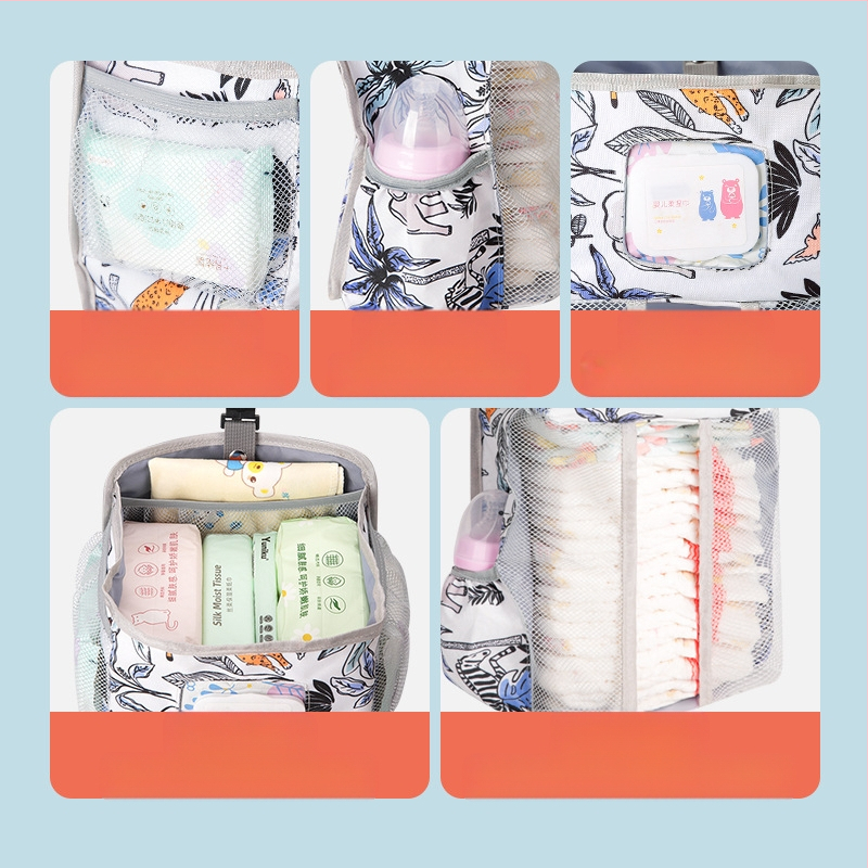 Kaasaskantav beebivoodi riputuskott, multifunktsionaalne beebivoodi hoiukott, suure mahutavusega riputuskott, voodi esiosa hoiustuskott