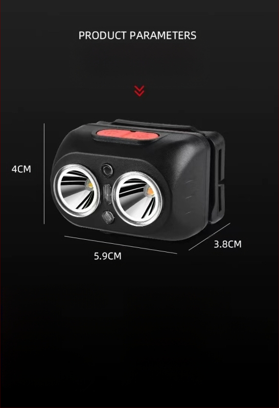 Tugeva valgusega induktsioonpealamp, üliere pea külge kinnitatav, kauakestev liitiumakuga pealamp kalapüügiks, õues uurimiseks, kaevanduslamp, taskulamp