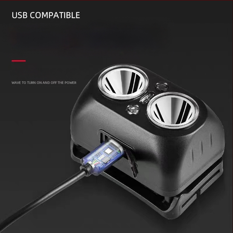 Tugeva valgusega induktsioonpealamp, üliere pea külge kinnitatav, kauakestev liitiumakuga pealamp kalapüügiks, õues uurimiseks, kaevanduslamp, taskulamp