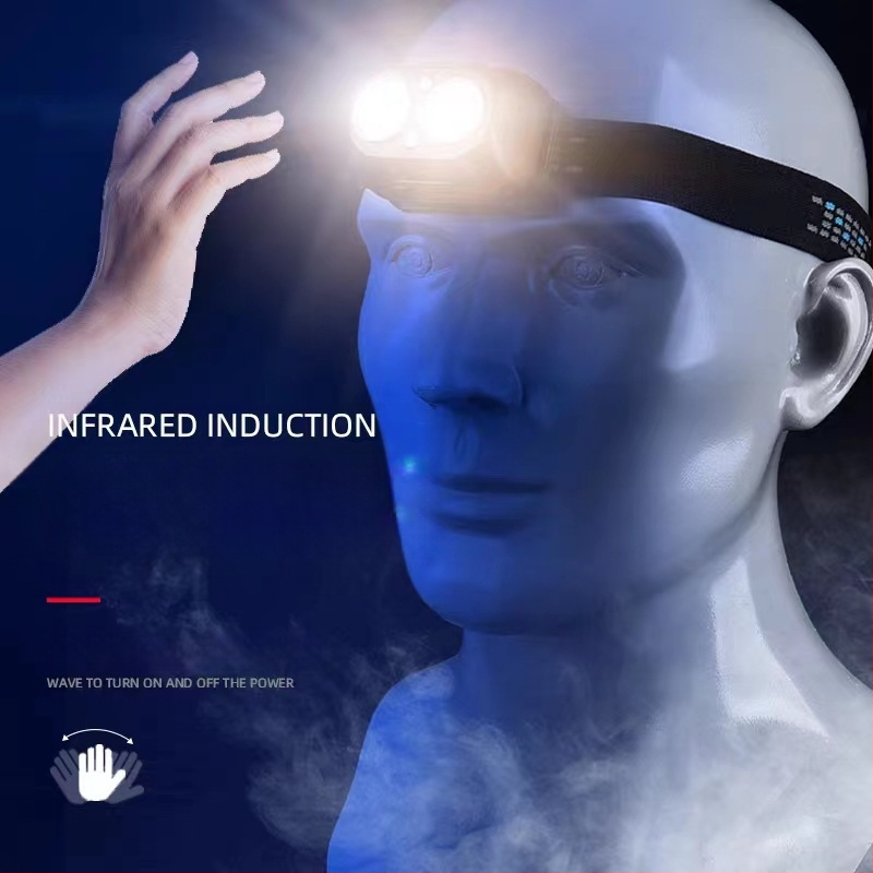 Tugeva valgusega induktsioonpealamp, üliere pea külge kinnitatav, kauakestev liitiumakuga pealamp kalapüügiks, õues uurimiseks, kaevanduslamp, taskulamp