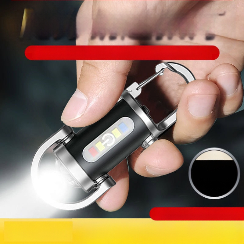 minitaskuga konksuga võtmehoidja lamp õues ere valgus polüpropüleenist LED-valgustus taskulamp