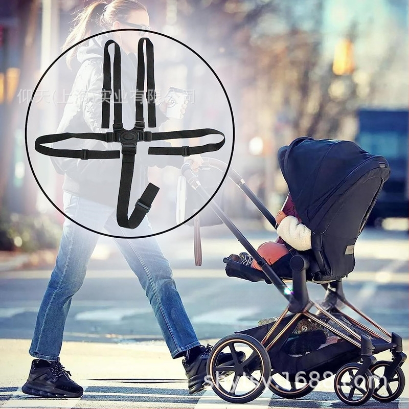 Cross-Border beebi turvavöö, reguleeritav viiepunkti turvavöö, fikseeritud jalutuskäru rihm