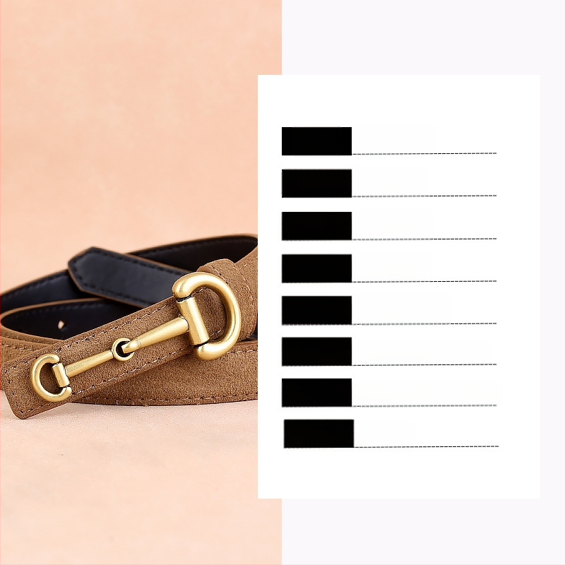 2024. aasta uus nahkvöö, lihtne vabaaja lehma sametist õhuke vöö, hobuserauakujulise pandlaga Jokeri vöö tehase laos