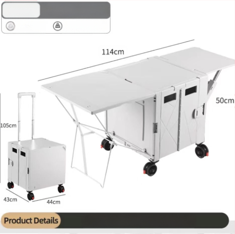 Matkakäru Kodune ostukäru Kaasaskantav käsikäru lauaplaadiga Matkakäru Kokkupandav plastkäru