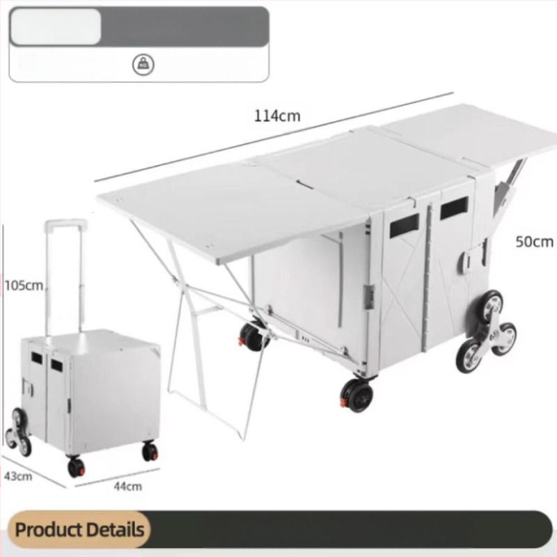 Matkakäru Kodune ostukäru Kaasaskantav käsikäru lauaplaadiga Matkakäru Kokkupandav plastkäru
