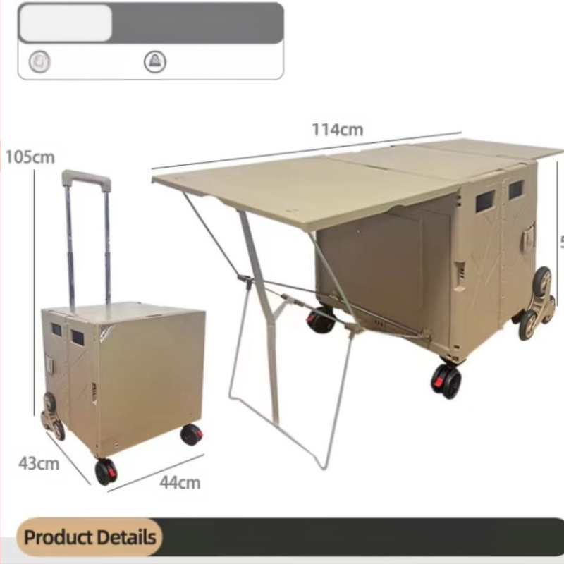 Matkakäru Kodune ostukäru Kaasaskantav käsikäru lauaplaadiga Matkakäru Kokkupandav plastkäru