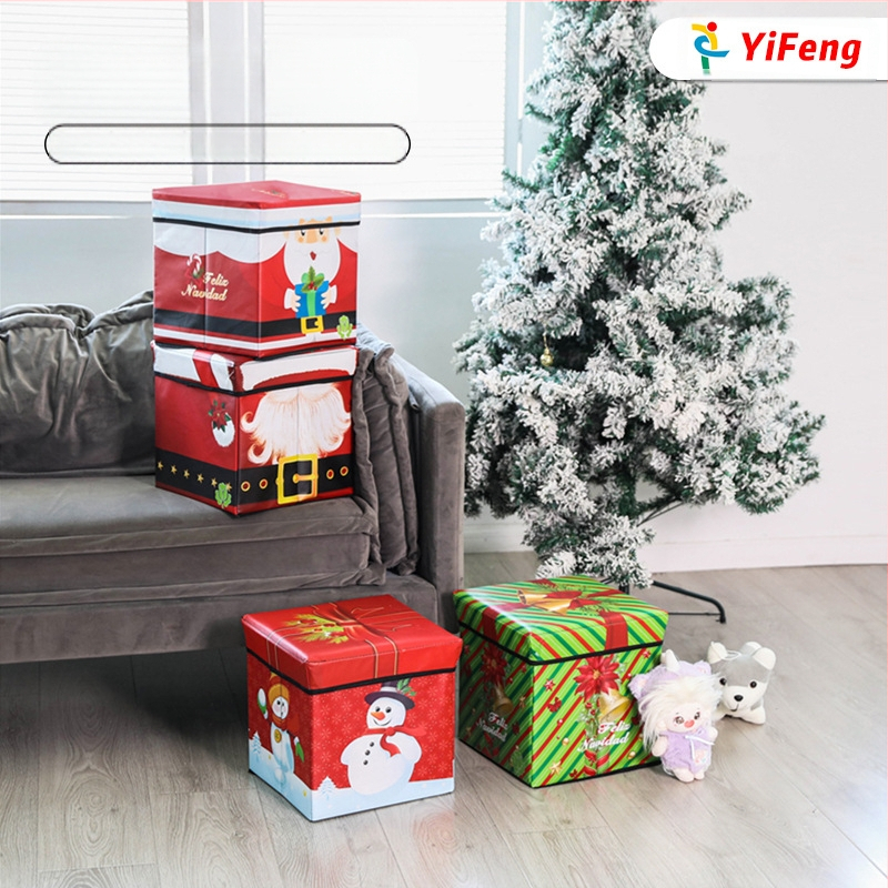 2022 Νέο Χριστουγεννιάτικο Δωροκουτί Παιχνιδιού Αδιάβροχο και Ανθεκτικό στη Σκόνη Σκαμνί Αποθήκευσης Amazon Home Παιδικό Κουτί Αποθήκευσης Χριστουγέννων