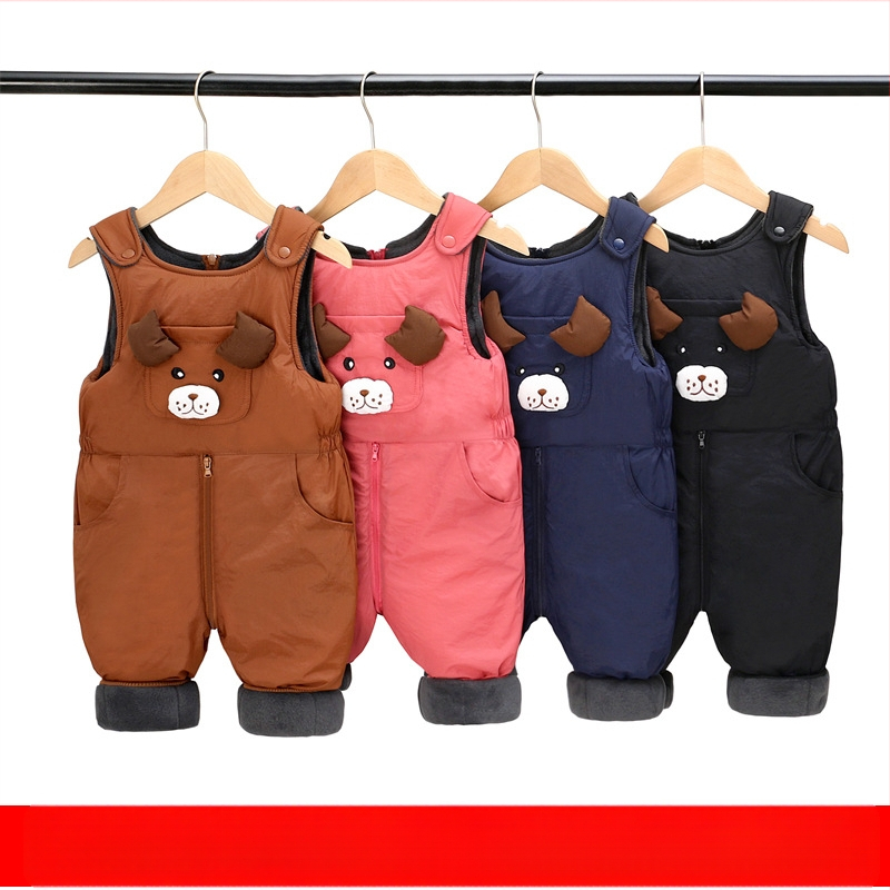 Sügis-talvine laste fliisvoodriga kombinesoon avatud jalgevahega puuvillaste pükstega, multifilmiteemaline imikutele mõeldud paksendatud soe kombinesoon täispuuvillast