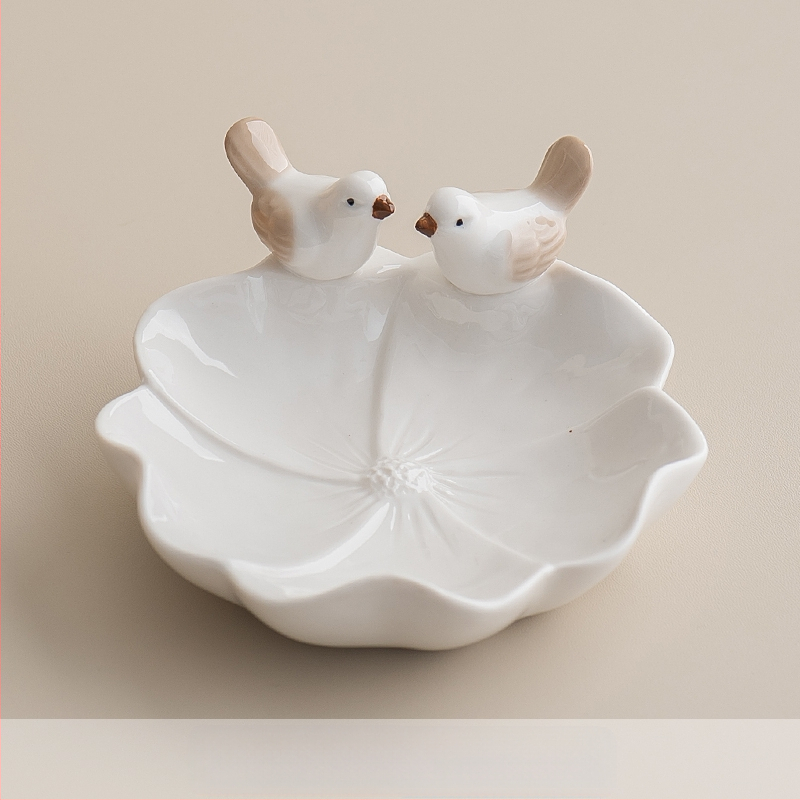 ♡Keraminė lėkštė su dekoratyviniais elementais, gaivinamoji vaisių lėkštė, svetainės lėkštė, namų laikymo lėkštė, švytuoklinė lėkštė, kūrybingas paukštis, miela pyragaičių lėkštė