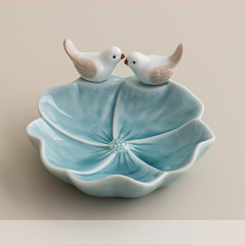 ♡Keraminė lėkštė su dekoratyviniais elementais, gaivinamoji vaisių lėkštė, svetainės lėkštė, namų laikymo lėkštė, švytuoklinė lėkštė, kūrybingas paukštis, miela pyragaičių lėkštė