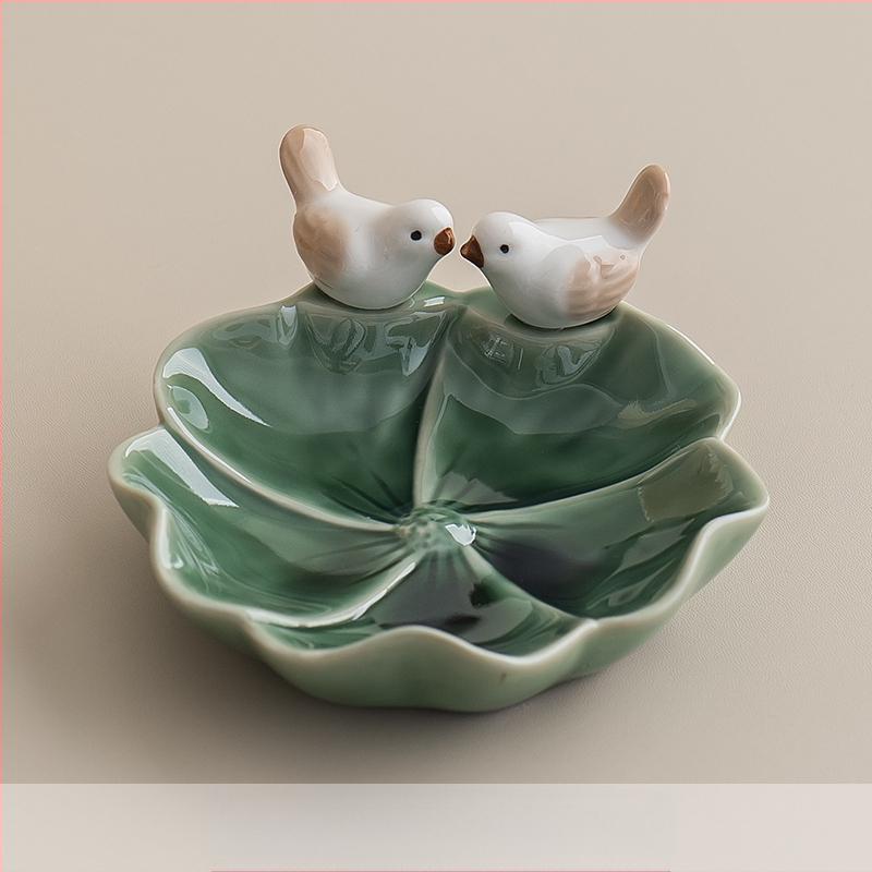 ♡Keraminė lėkštė su dekoratyviniais elementais, gaivinamoji vaisių lėkštė, svetainės lėkštė, namų laikymo lėkštė, švytuoklinė lėkštė, kūrybingas paukštis, miela pyragaičių lėkštė