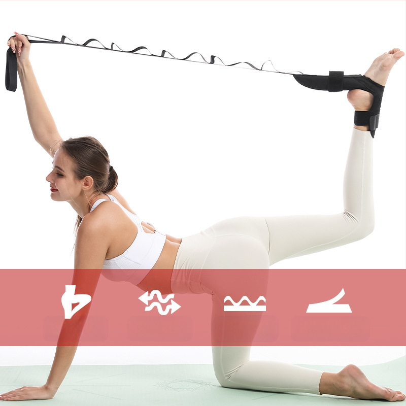 Tootja hulgimüügi venitusvöö segmenteeritud reguleeritav jooga abipingutusvöö pahkluu ja jala venitusrehabilitatsiooni venitusvöö