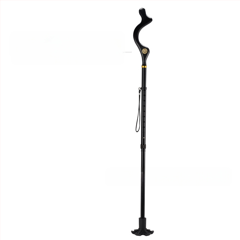 Противоплъзгаща се бастун, четирикраки патерици, телескопични сгъваеми леки патерици от алуминиева сплав, многофункционални патерици с леко регулиране