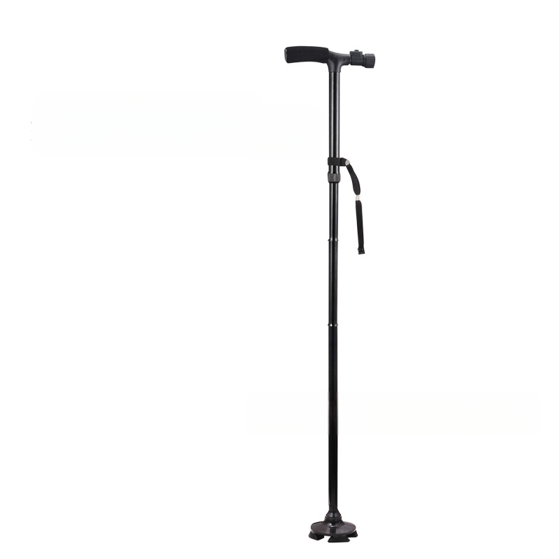 Противоплъзгаща се бастун, четирикраки патерици, телескопични сгъваеми леки патерици от алуминиева сплав, многофункционални патерици с леко регулиране