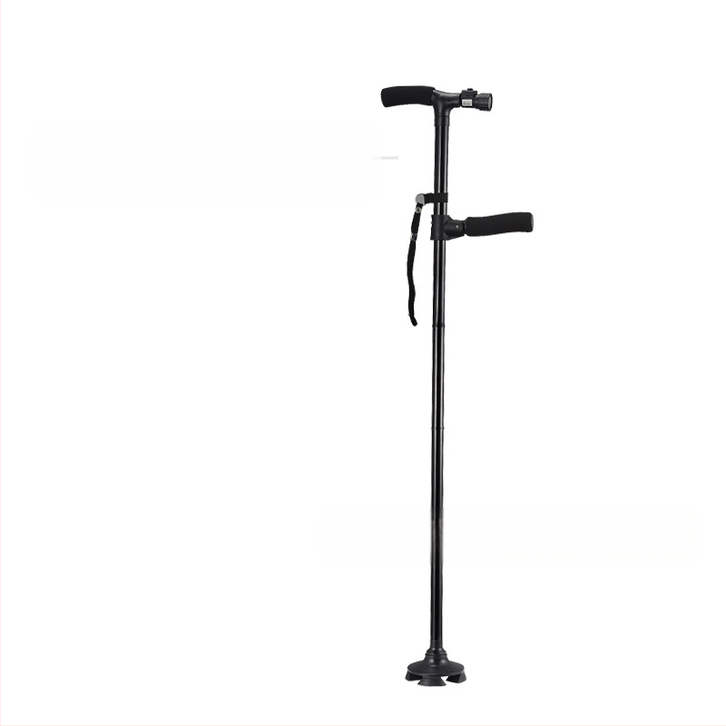 Противоплъзгаща се бастун, четирикраки патерици, телескопични сгъваеми леки патерици от алуминиева сплав, многофункционални патерици с леко регулиране