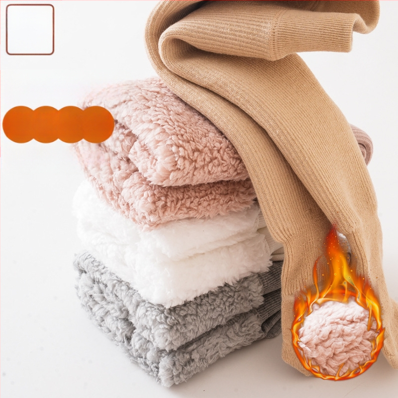 Beebiretuusid Talvised paksendatud fliisvoodriga pilvekašmiirist beebisukkpüksid vertikaalsete ribadega lasteretuusid Soojad ühevärvilised