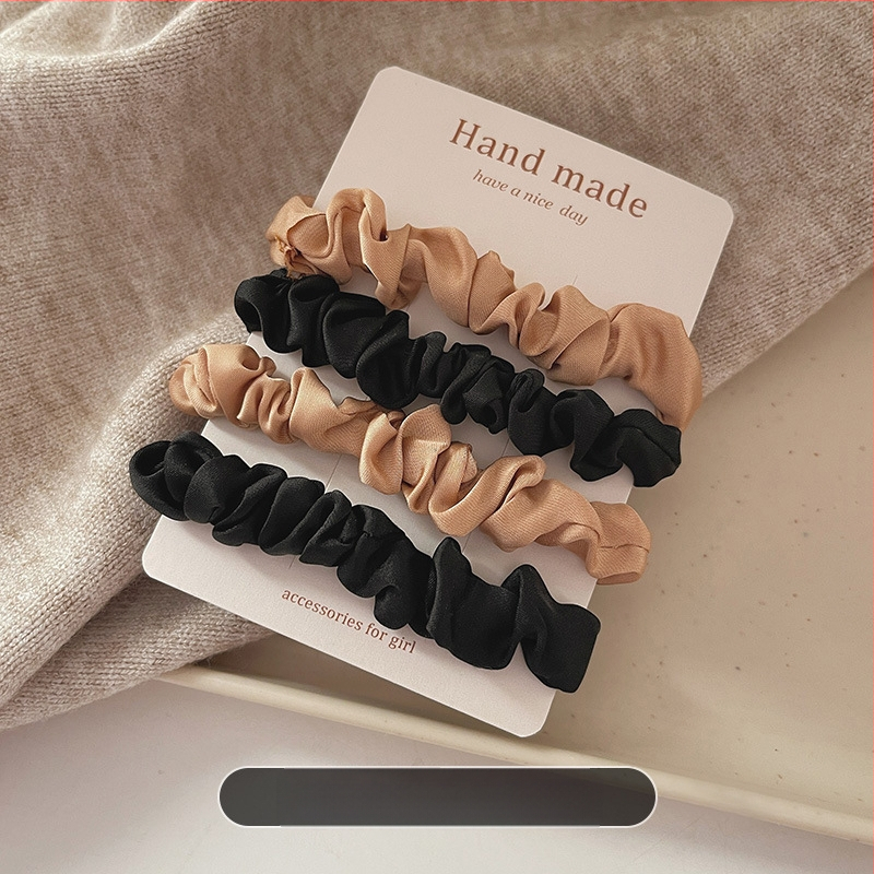 Spalva: Elegantiškas, spalvų derinys, plonosios žarnos plaukų raištelis, atlasinis, keturių dalių rinkinys, plaukų raištelis, guminė virvė, plaukų aksesuarai