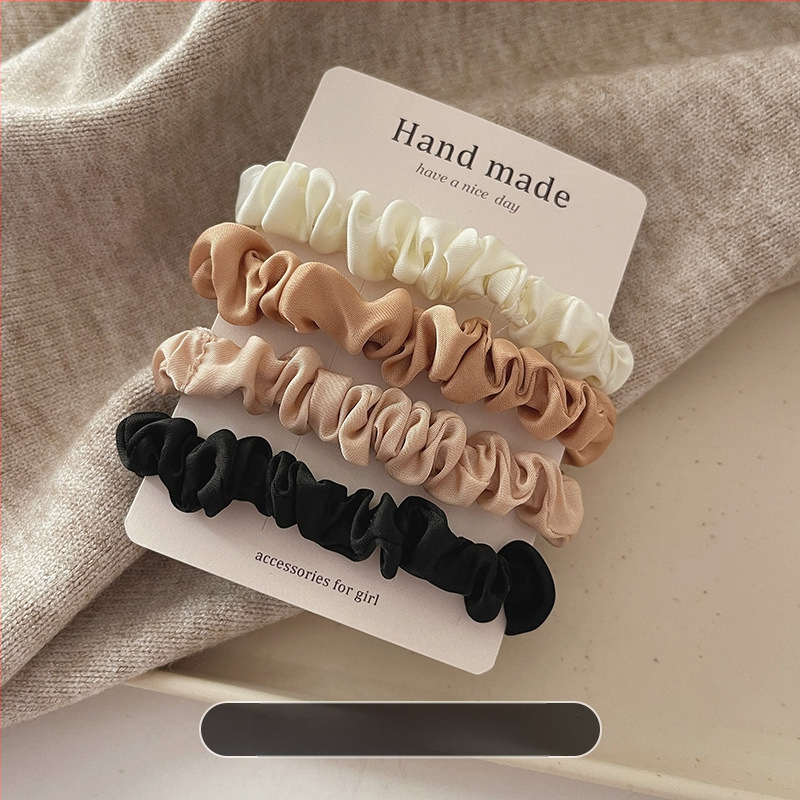 Spalva: Elegantiškas, spalvų derinys, plonosios žarnos plaukų raištelis, atlasinis, keturių dalių rinkinys, plaukų raištelis, guminė virvė, plaukų aksesuarai