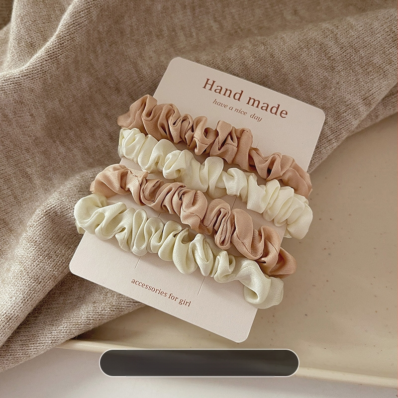 Spalva: Elegantiškas, spalvų derinys, plonosios žarnos plaukų raištelis, atlasinis, keturių dalių rinkinys, plaukų raištelis, guminė virvė, plaukų aksesuarai