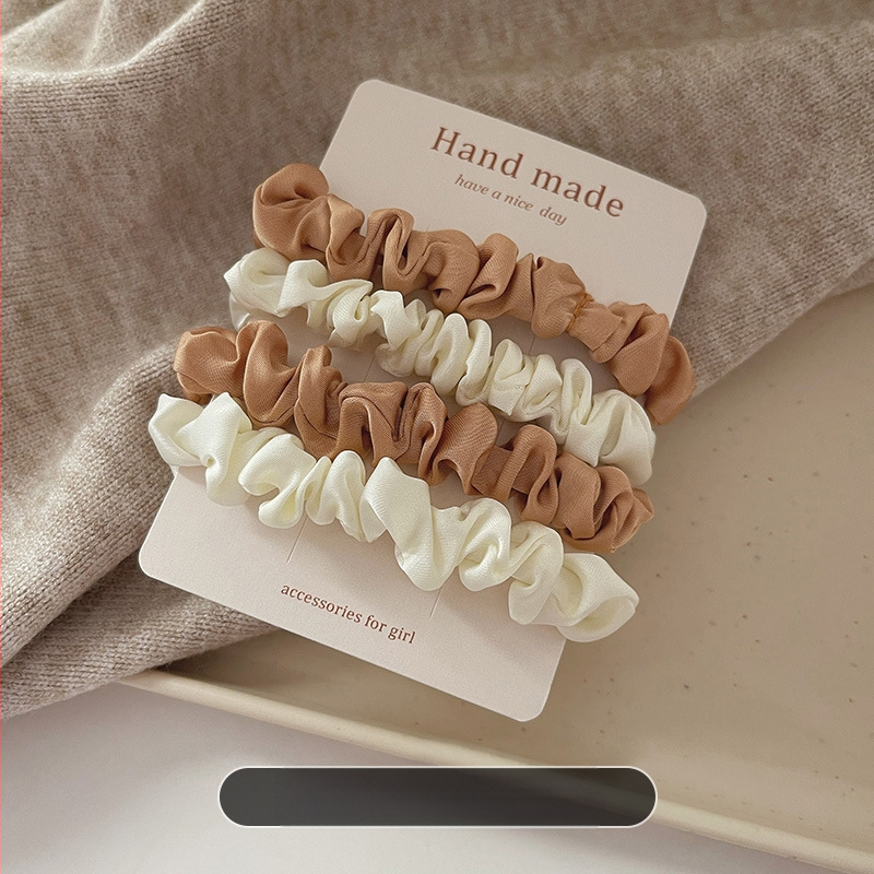 Spalva: Elegantiškas, spalvų derinys, plonosios žarnos plaukų raištelis, atlasinis, keturių dalių rinkinys, plaukų raištelis, guminė virvė, plaukų aksesuarai