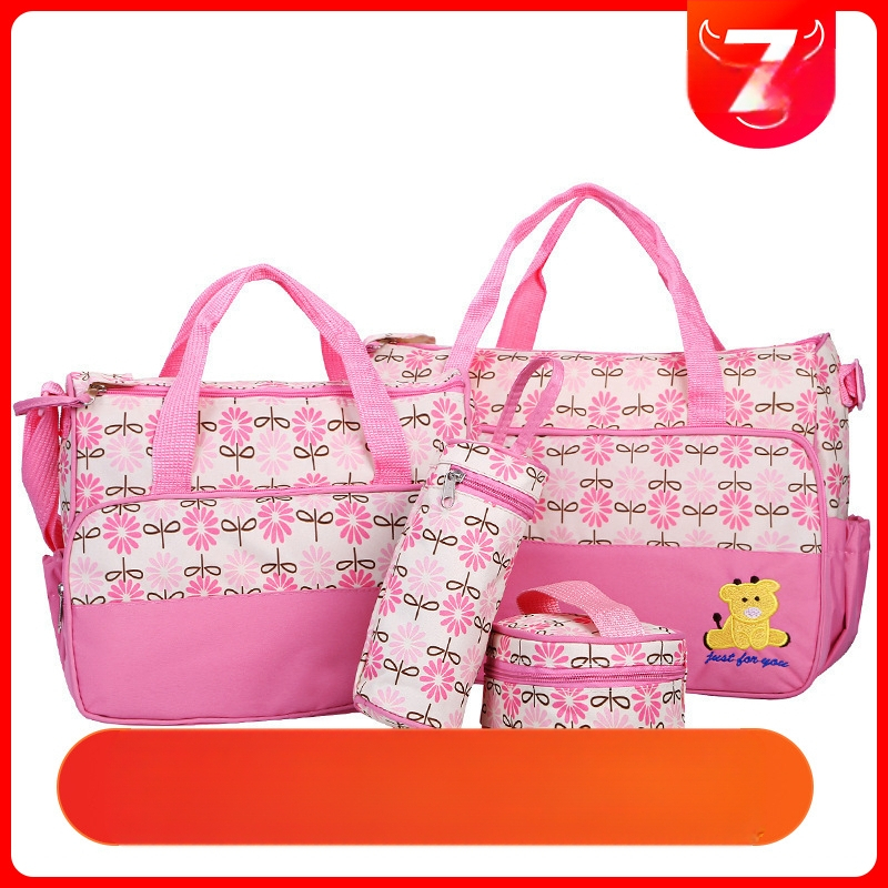 Комплект от пет многофункционални чанти за мама, 5 многофункционални чанти „Just-yet“, чанти за майка с голям капацитет, чанти за пътуване на бебето