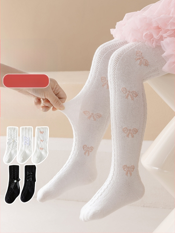 Gyerek harisnyanadrág, fehér lányka leggings, tavaszi és őszi lányka üreges zokni, babaleggings, nyári vékony