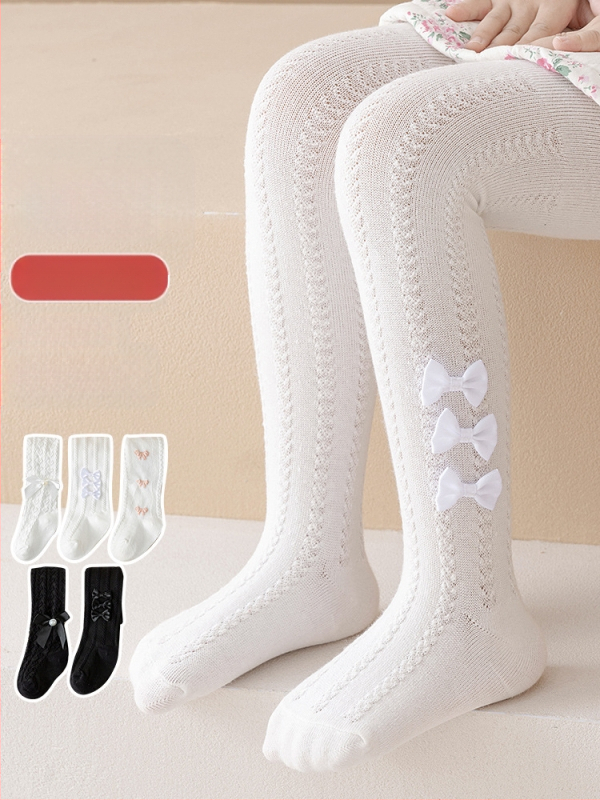 Gyerek harisnyanadrág, fehér lányka leggings, tavaszi és őszi lányka üreges zokni, babaleggings, nyári vékony