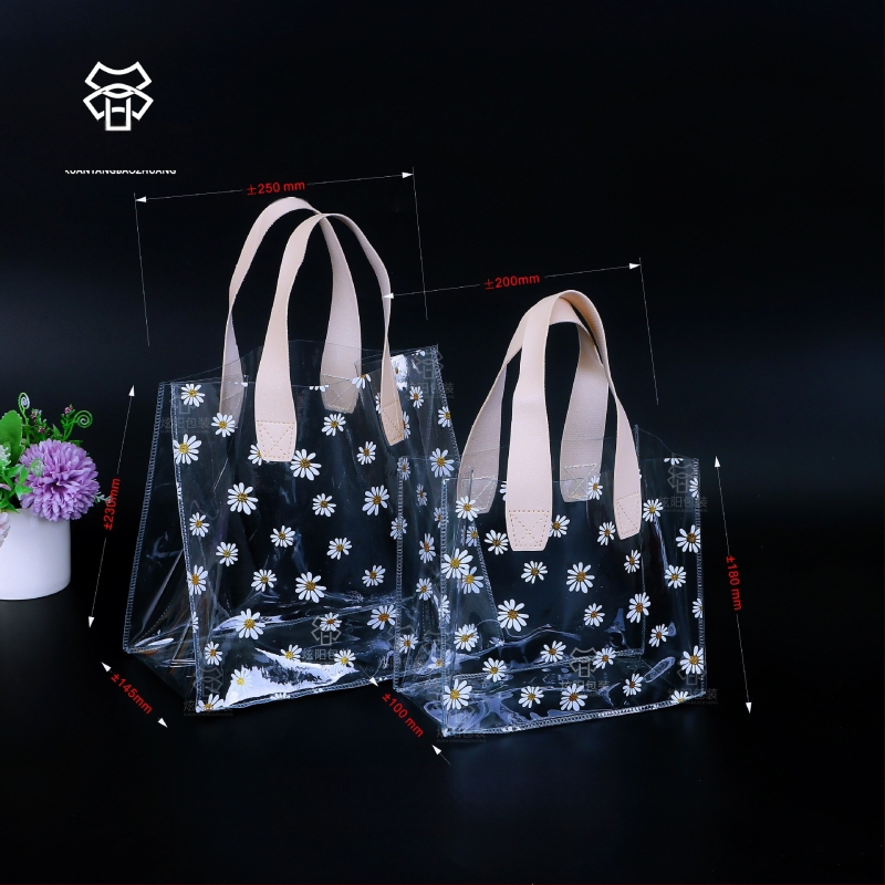 Tarpvalstybinis ramunėlių permatomas PVC krepšys dovanų maišelis plastikinis saldainių dovanų maišelis pamergių atidarymo dovanų maišelis