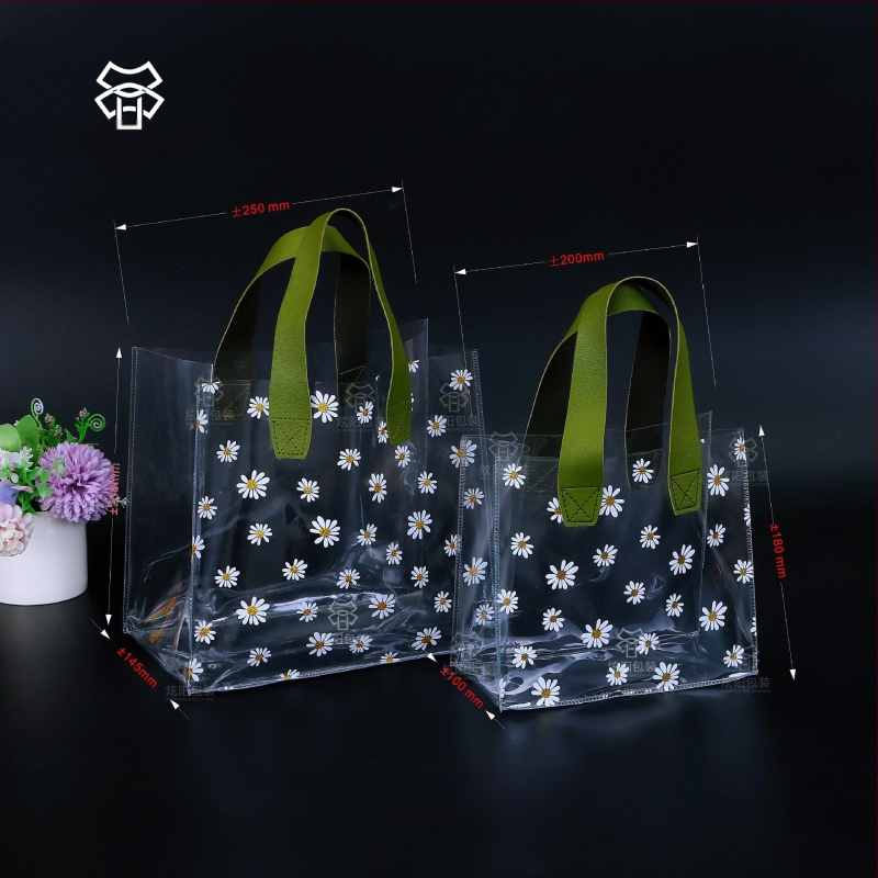 Tarpvalstybinis ramunėlių permatomas PVC krepšys dovanų maišelis plastikinis saldainių dovanų maišelis pamergių atidarymo dovanų maišelis