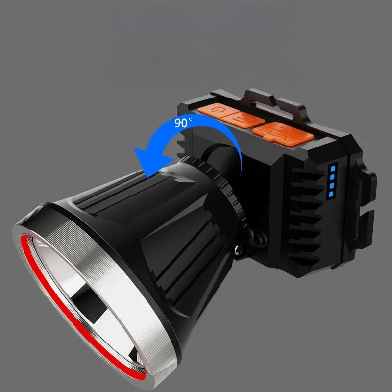 LED jutiklio priekinis žibintas, stiprus apšvietimas, lauko įkraunamas žvejybos žibintas, ant galvos tvirtinamas kalnakasių žibintas, nešiojamas ir įkraunamas