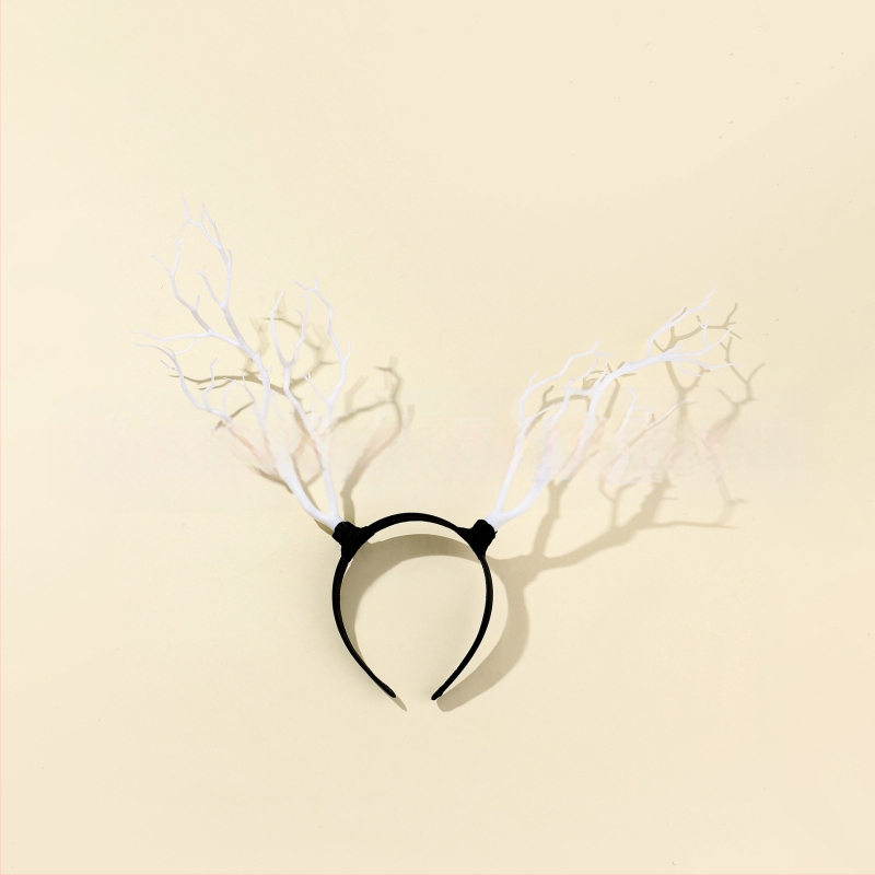 Vanikuga liialdatud lillepeapael jõulusarvedega juukseaksessuaarid suure oksaga lihtsast kangast peakatted halloweeni aksessuaarid